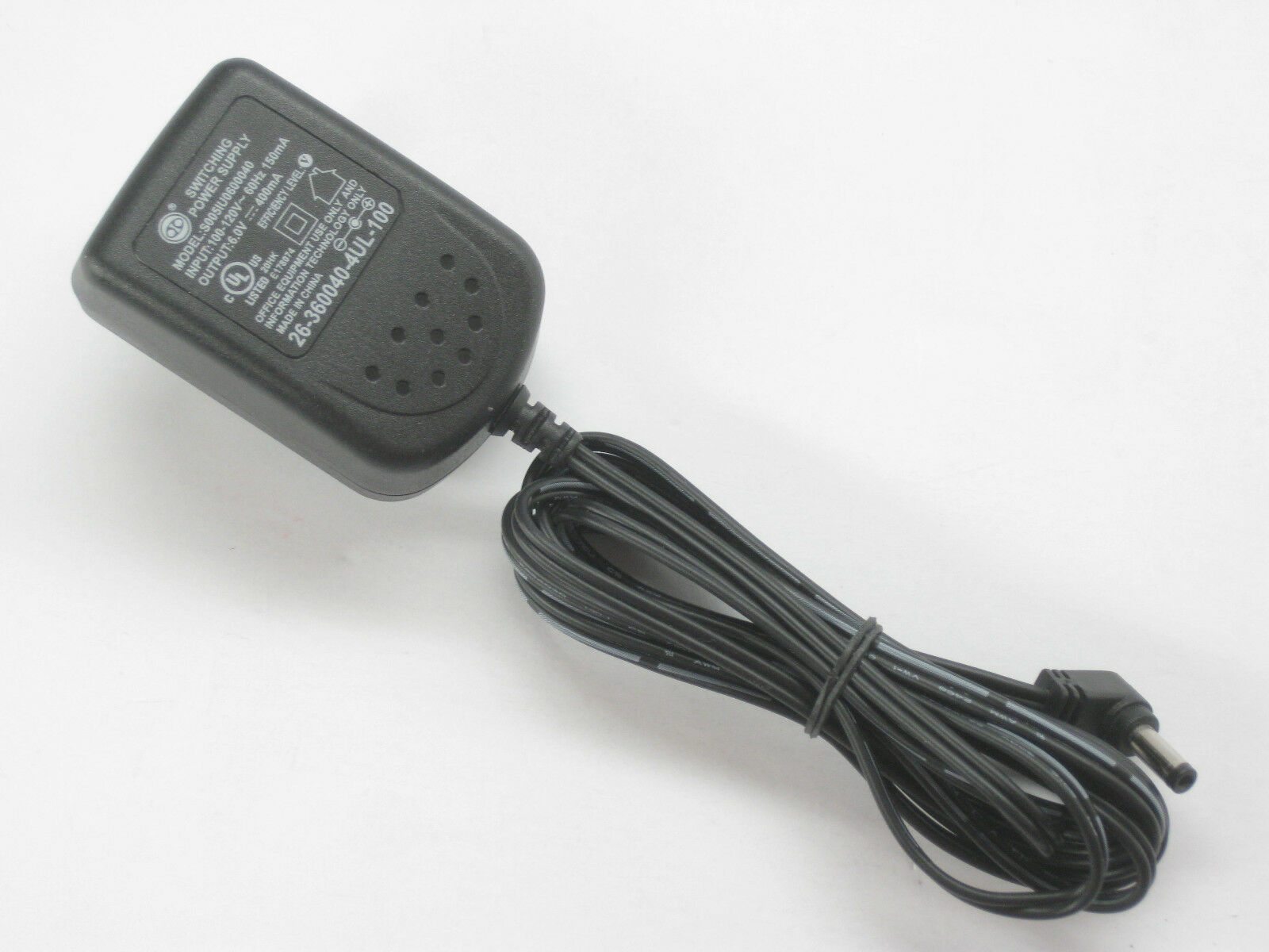 New AT&T VTECH S005IU0600060 6V 600MA AC/DC POWER SUPPLY ADAPTER